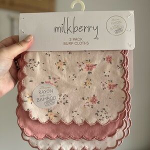 Milkberry bamboo floral baby girl burp cloths
